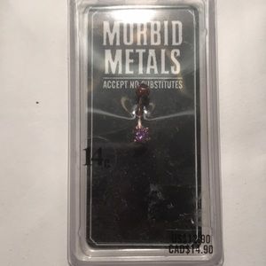 Naval belly button ring 14g purple amethyst gold